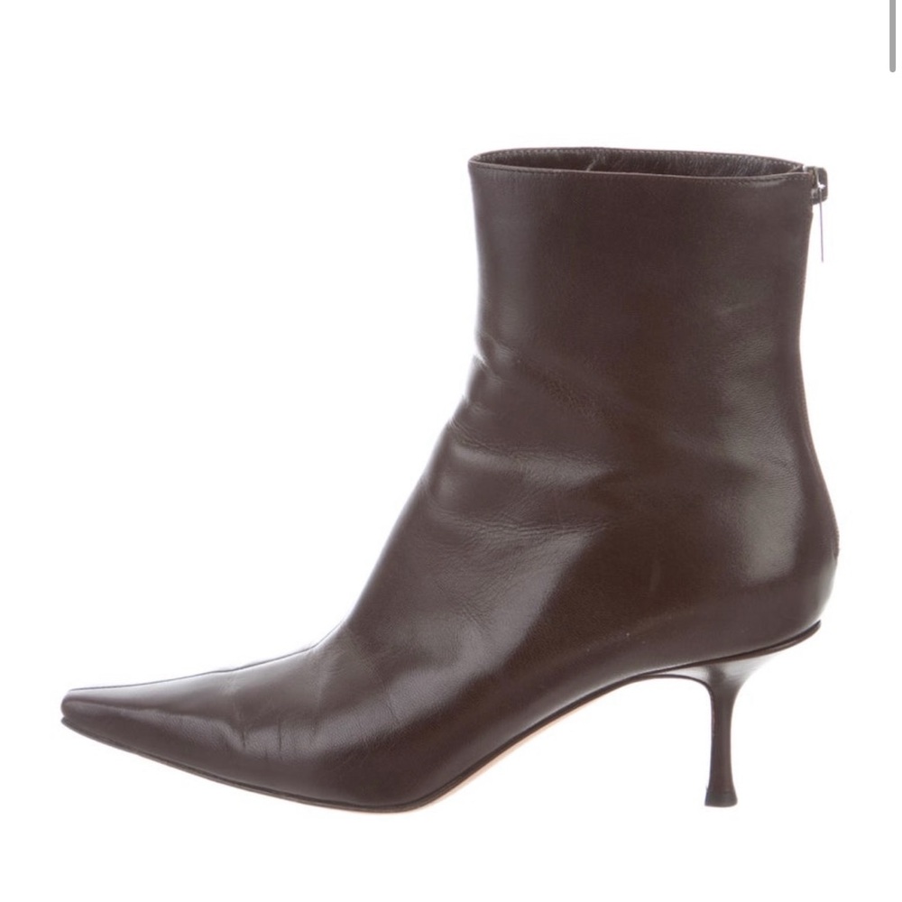 Jimmy Choo Dark Brown Leather Ankle Boots